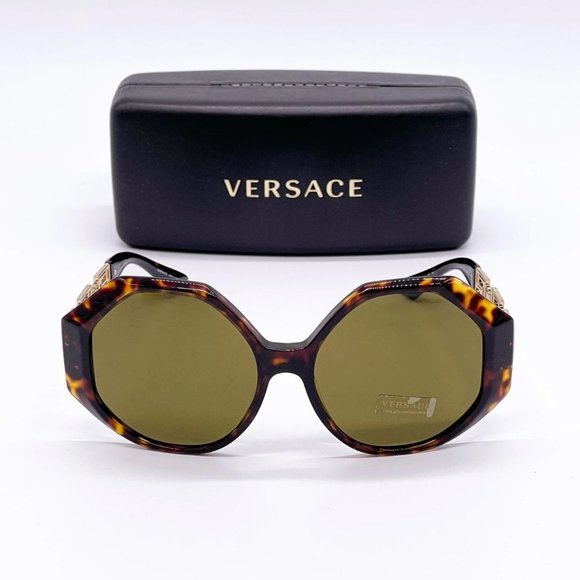 New Versace Havana Gold Acetate Sunglasses main image 5